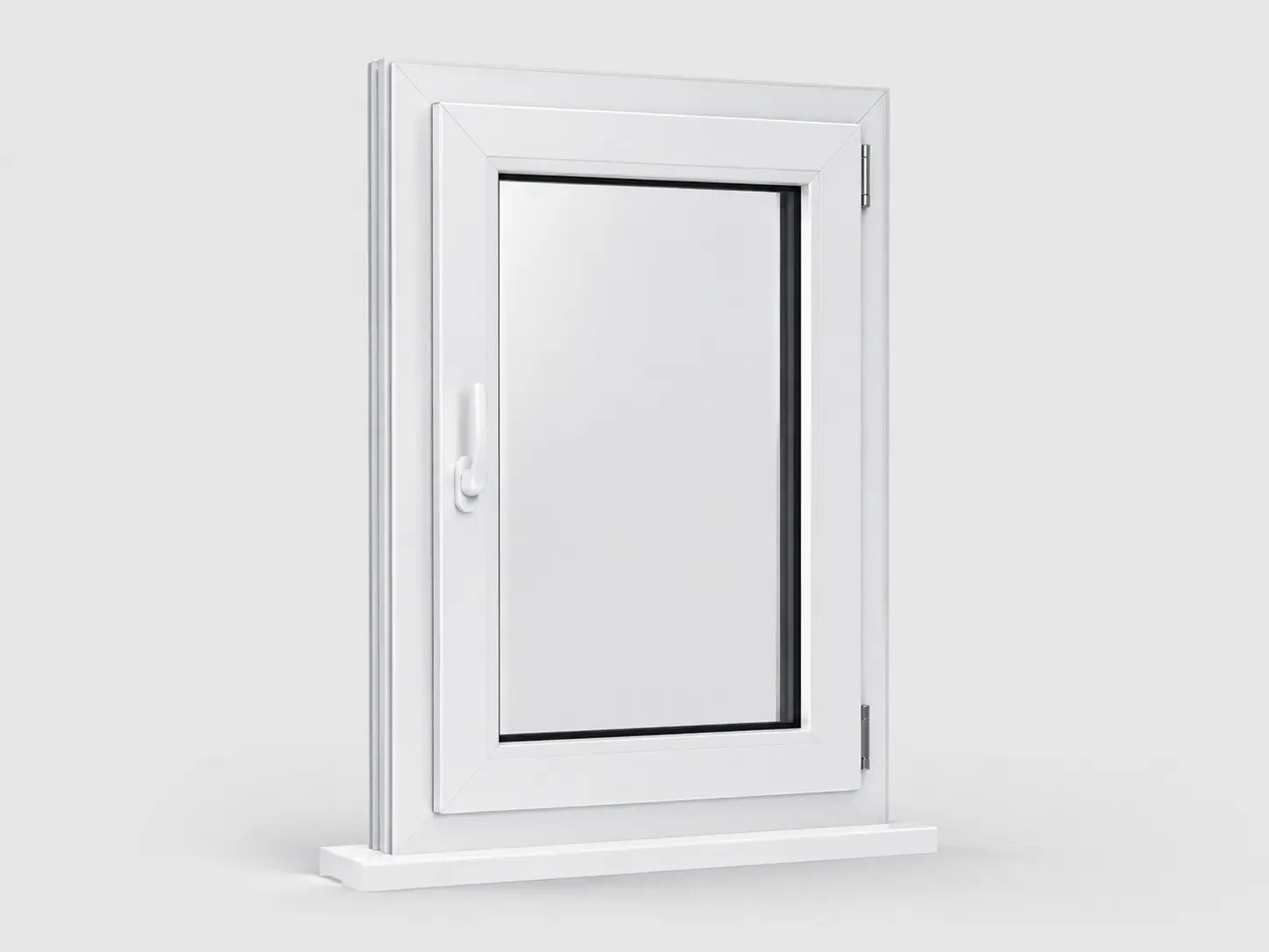 پنجره لولایی تک حالته UPVC